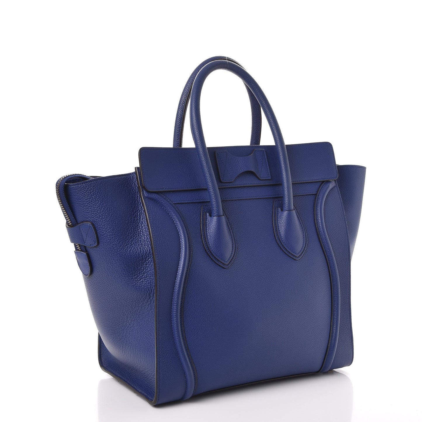 Drummed Calfskin Mini Luggage Indigo