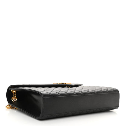 Saint Laurent Grain De Poudre Textured Mixed Matelasse Large Triquilt Monogram Satchel Black 4 of 9