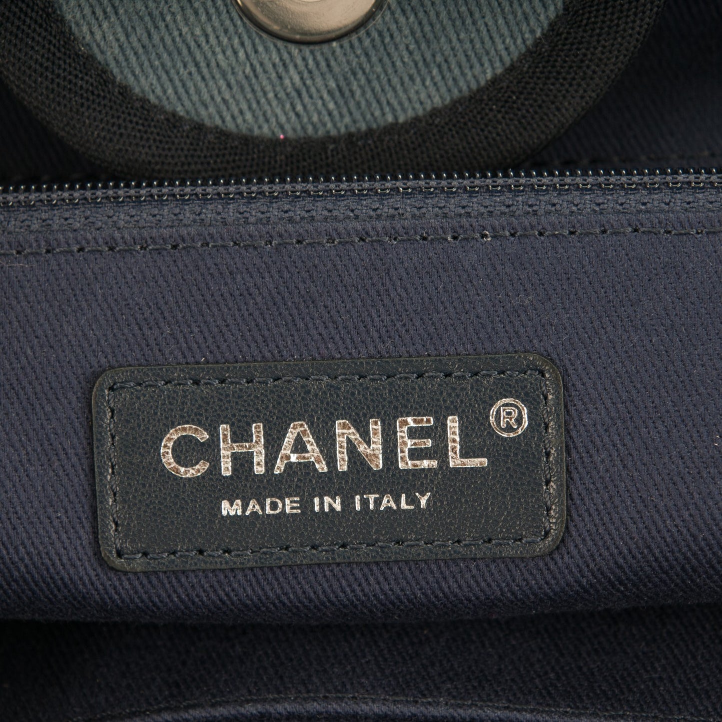 Canvas Sequin Large Deauville Tote Navy