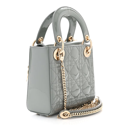 Christian Dior Patent Cannage Mini Lady Dior Grey Stone 3 of 11