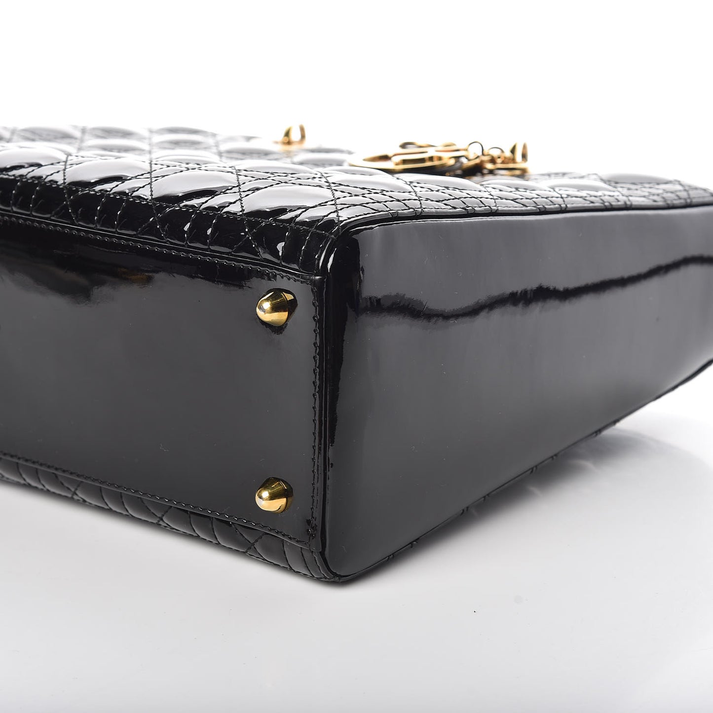 Patent Cannage Large Lady Dior Black