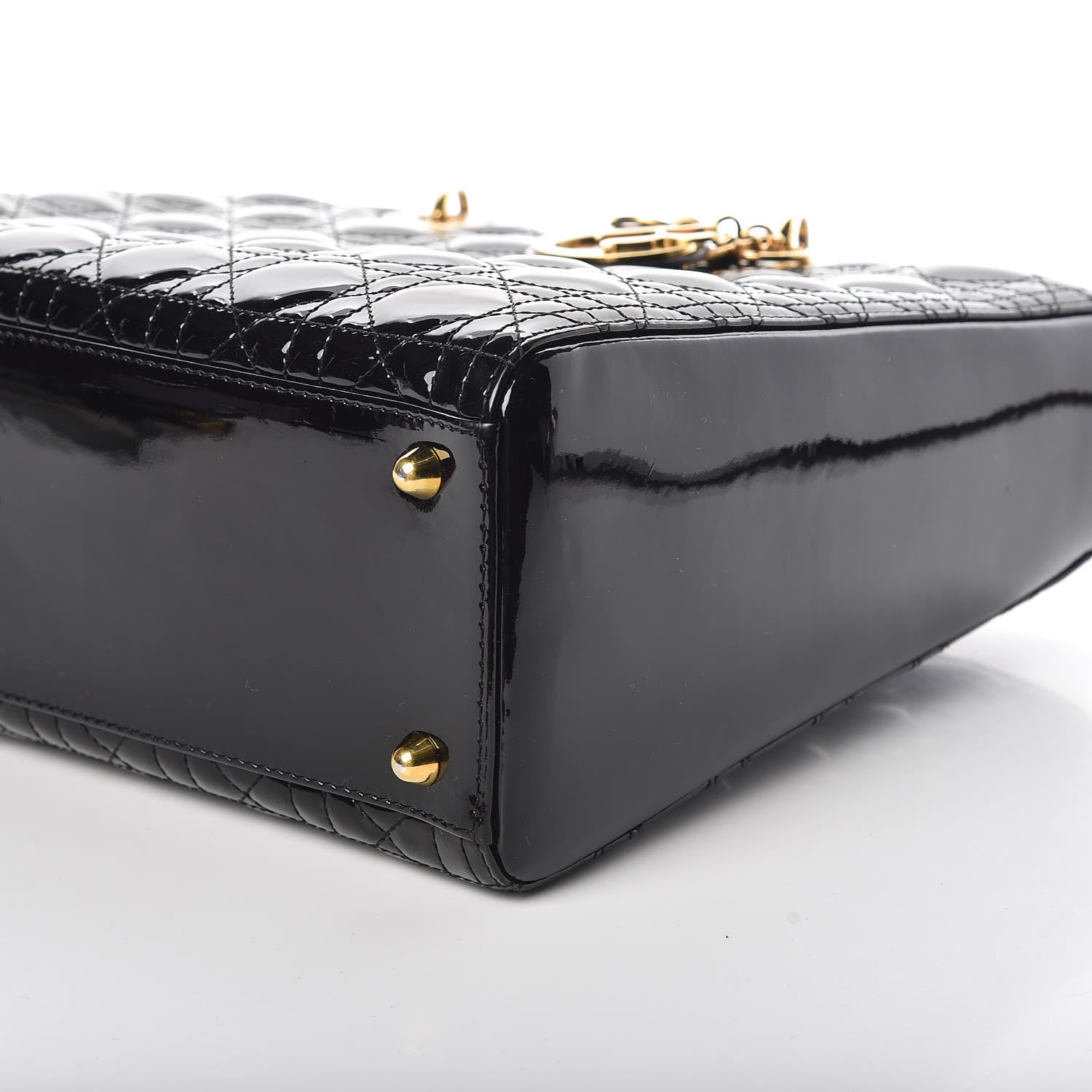 Christian Dior Patent Cannage Large Lady Dior Black 7 of 10