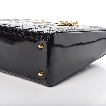 Christian Dior Patent Cannage Large Lady Dior Black 7 of 10