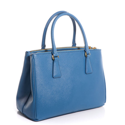 Prada Saffiano Lux Small Double Zip Tote Cobalto 3 of 10