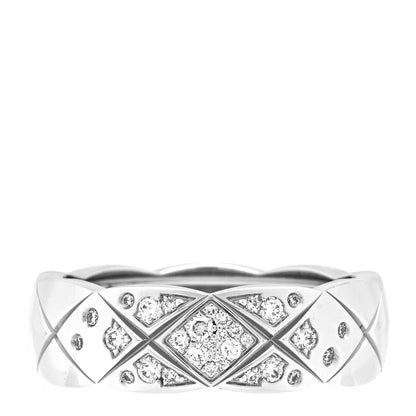 Chanel 18K White Gold Diamond Small Coco Crush Ring 57 8 1 of 5