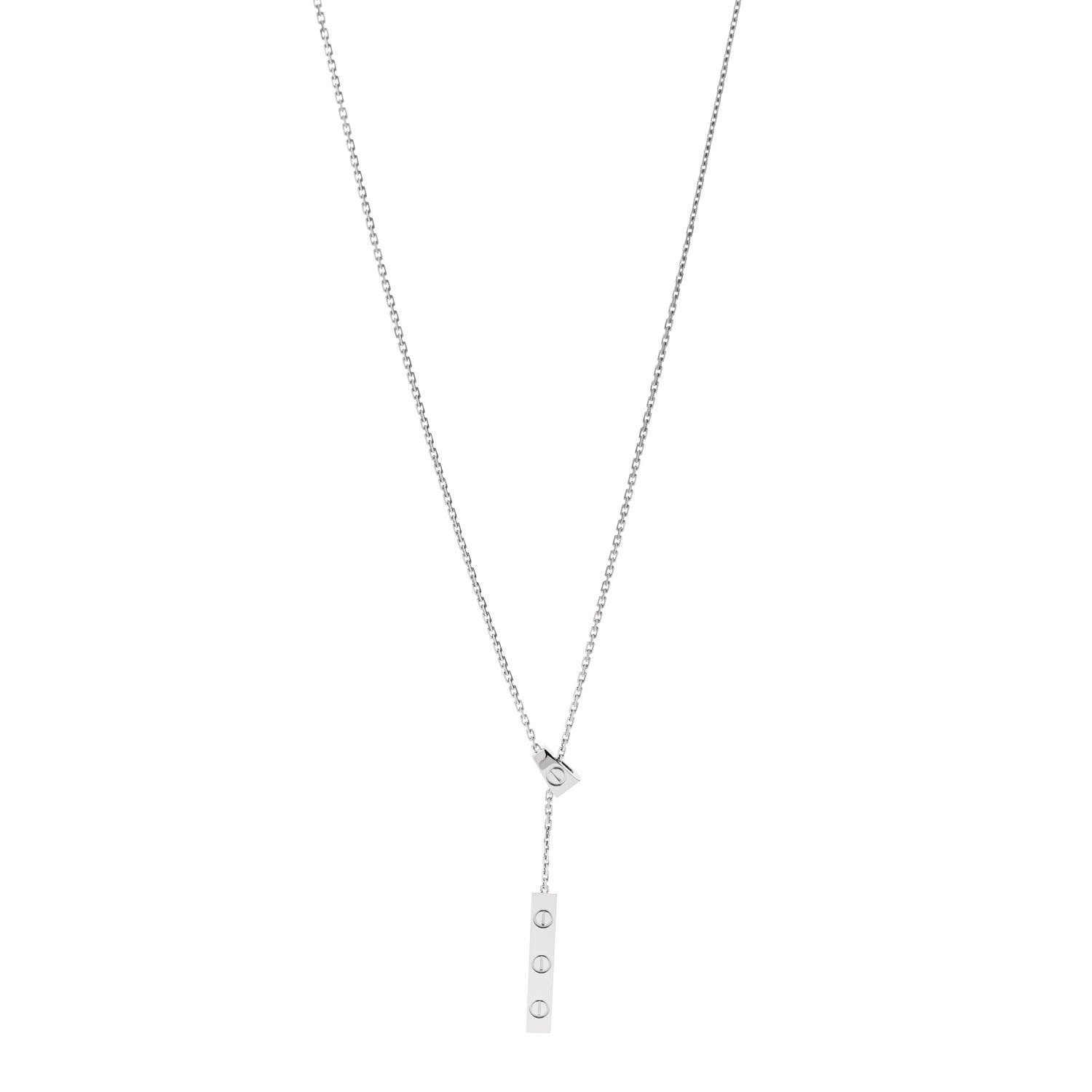 Cartier 18K White Gold LOVE Lariat Necklace 1 of 6