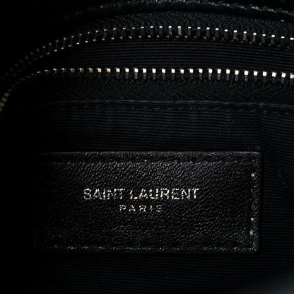 Saint Laurent Lambskin Quilted Toy Loulou Puffer Monogram Chain Satchel Black 6 of 11