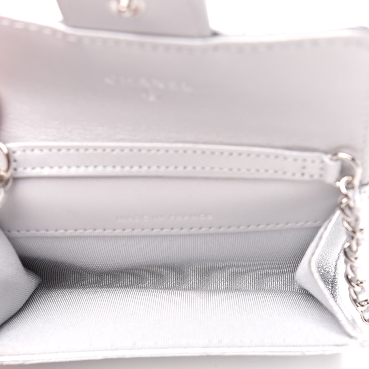 Chanel Metallic Lambskin Quilted Belt Bag Silver 5 of 12