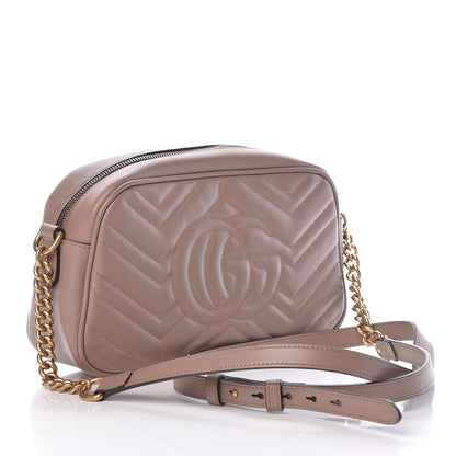 Gucci Calfskin Matelasse Small GG Marmont Chain Shoulder Bag Porcelain Rose 3 of 15