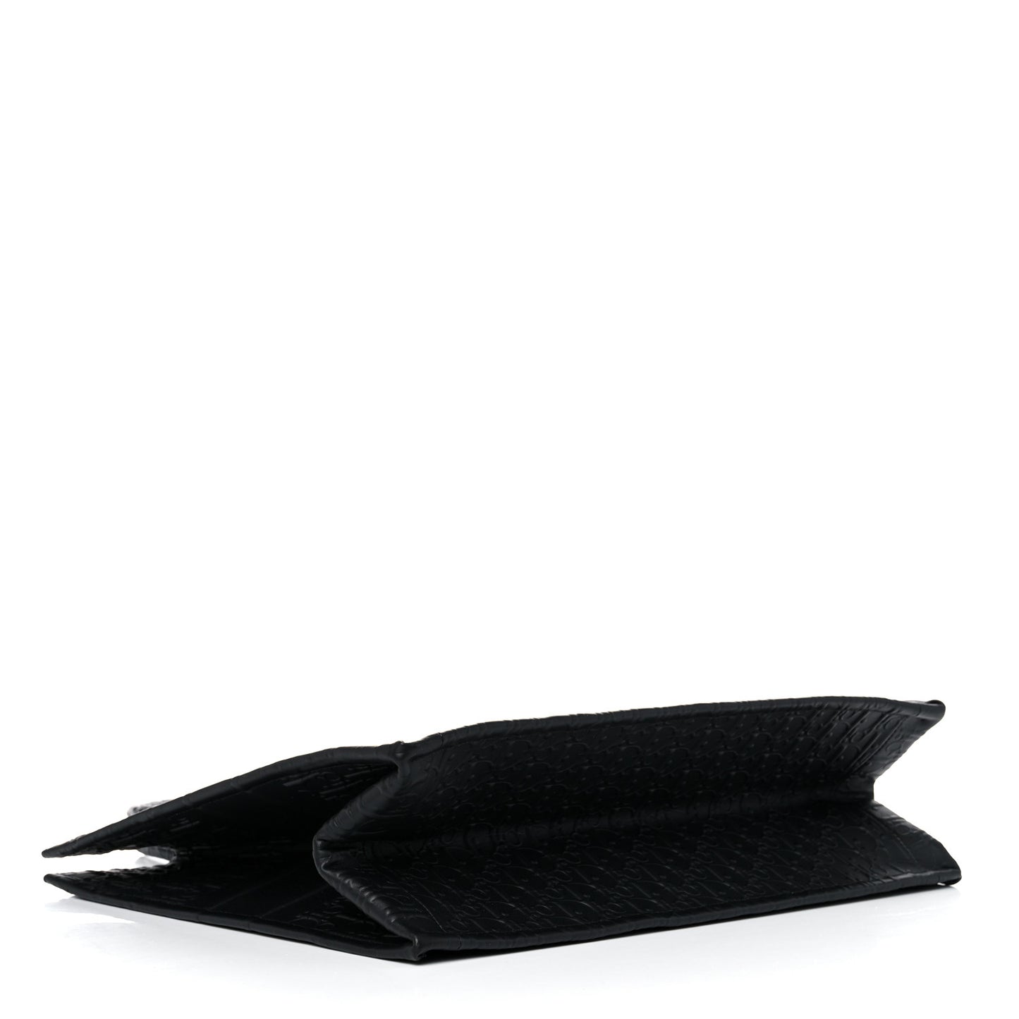 Oblique Calfskin Embossed Large Book Tote Black