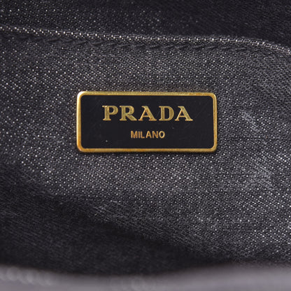 Prada Denim Robot Tote Bag Black 6 of 13
