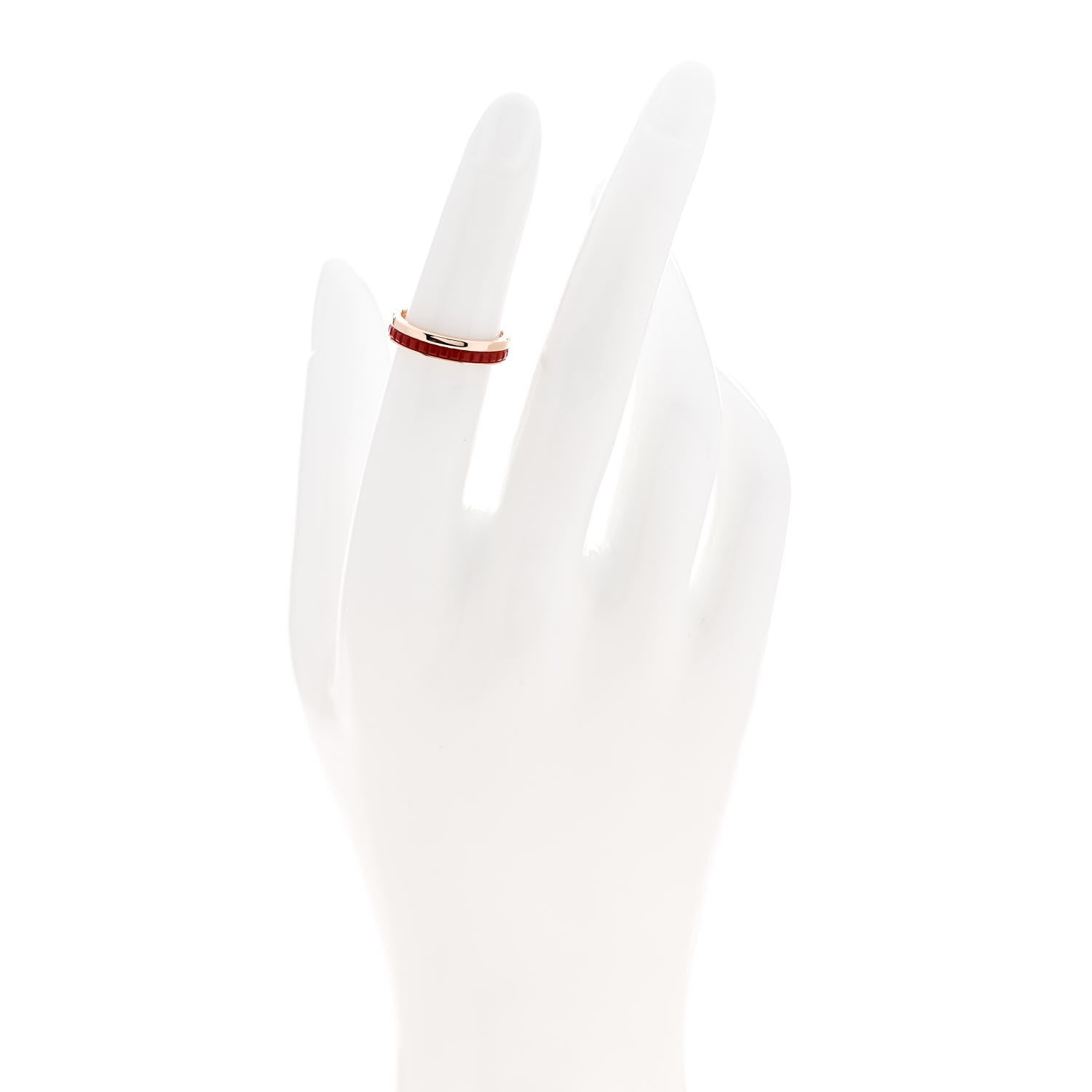 Boucheron 18K Pink Gold Red Ceramic Quatre Classique Wedding Band Ring 48 4.5 2 of 6