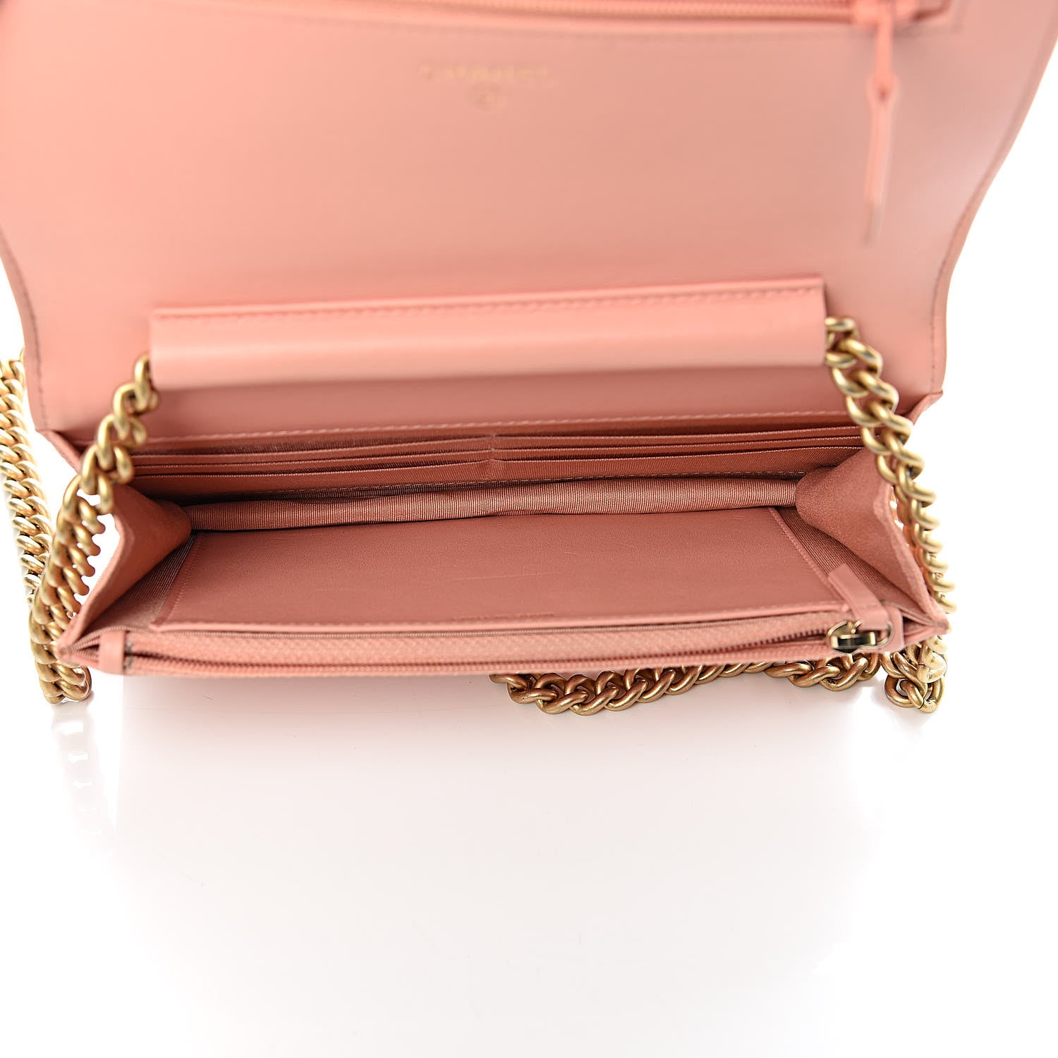 Chanel Caviar Quilted Boy Wallet On Chain WOC Light Pink 5 of 13
