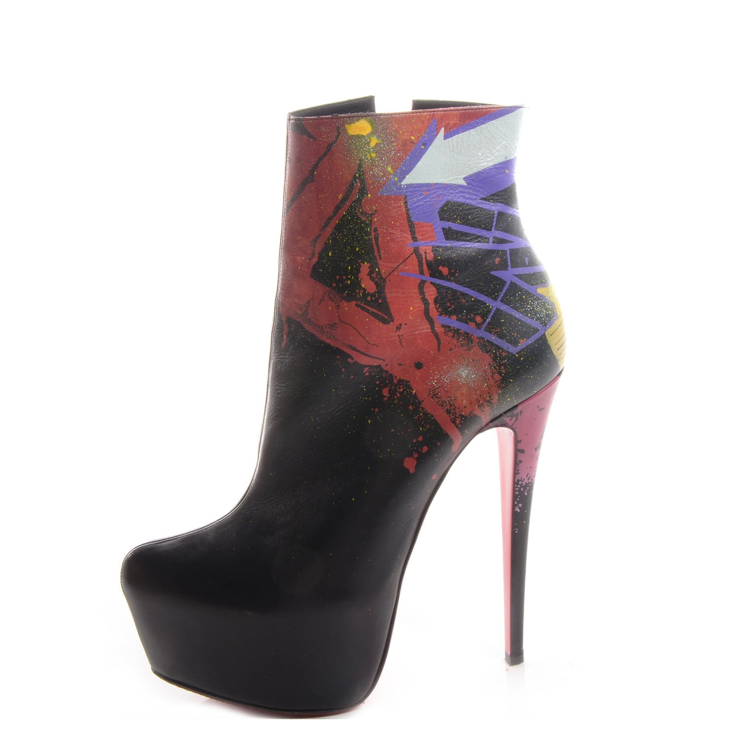 Christian Louboutin Calfskin Daf Booty Tag 160 Ankle Boots 41 Black 1 of 7