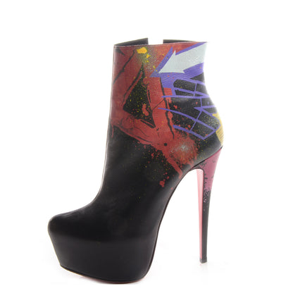 Christian Louboutin Calfskin Daf Booty Tag 160 Ankle Boots 41 Black 1 of 7