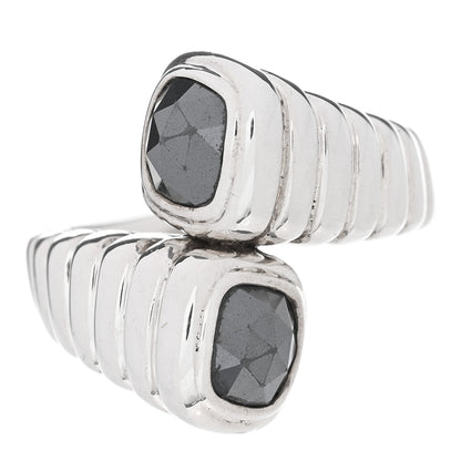 John Hardy Sterling Silver Hematine Bedeg Bypass Ring 54 7 1 of 4