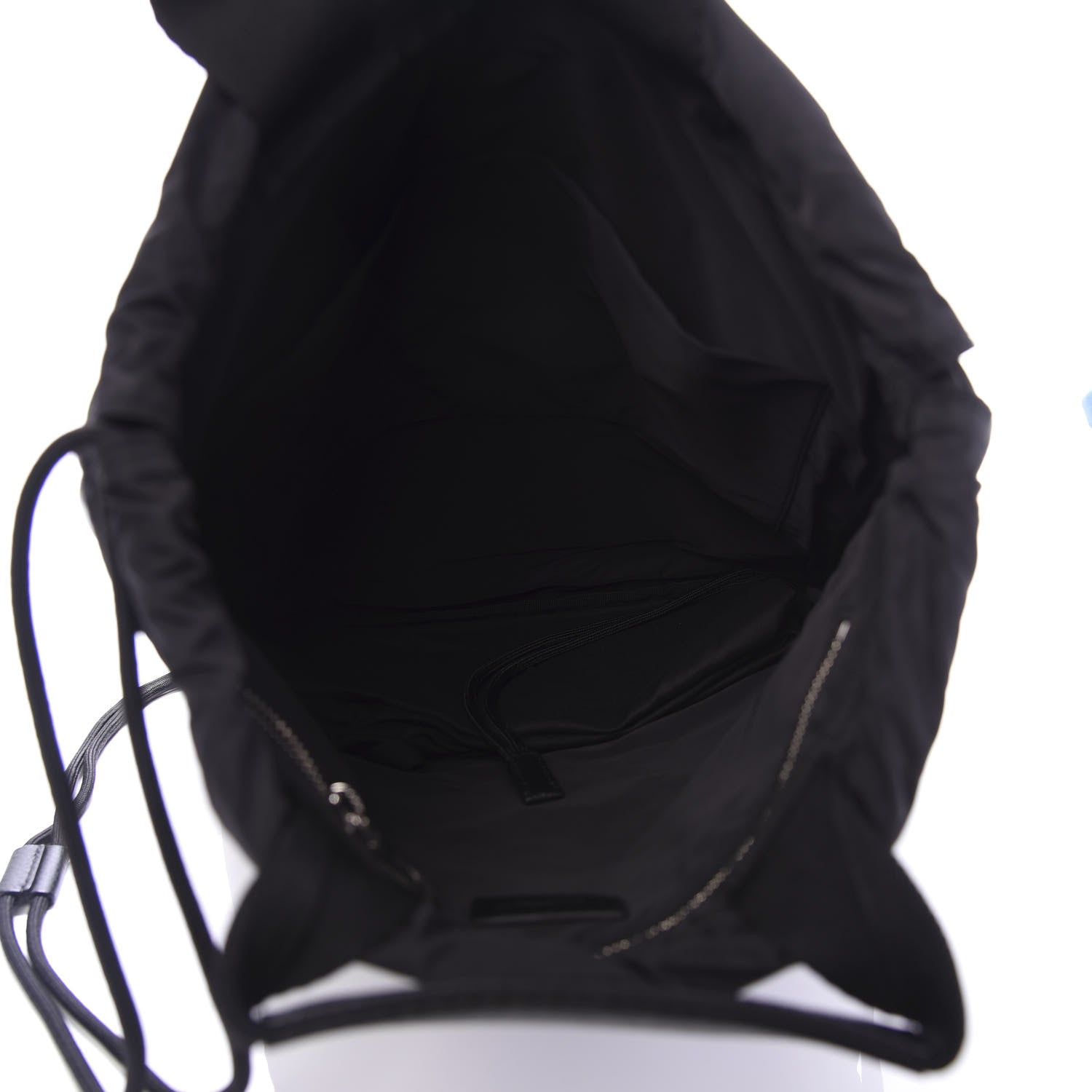 Dolce & Gabbana Coated Canvas Logo Drawstring Backpack Black White 4 of 8