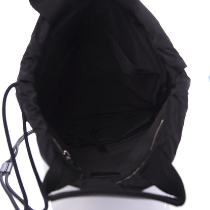 Dolce & Gabbana Coated Canvas Logo Drawstring Backpack Black White 4 of 8