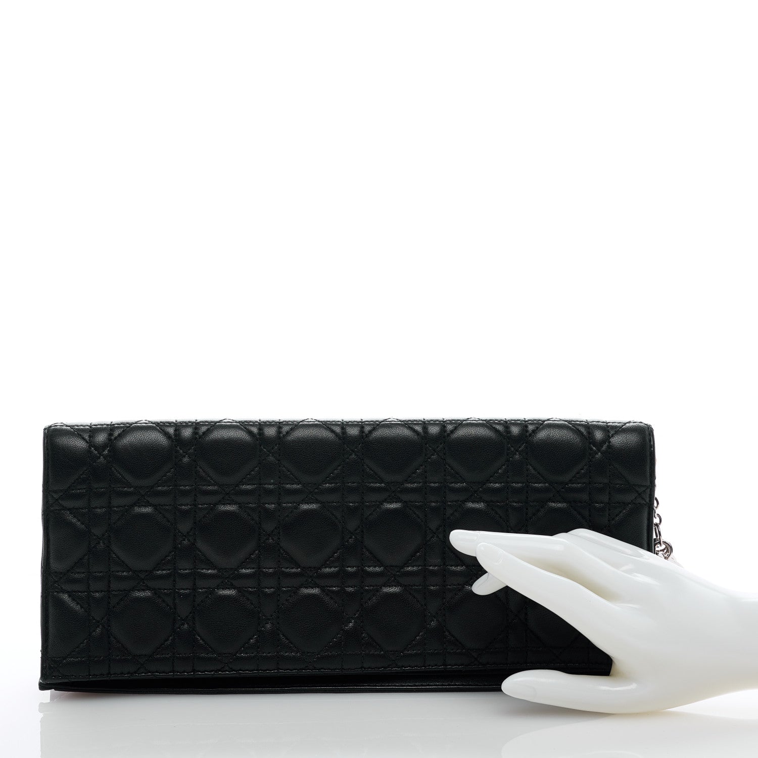 Christian Dior Lambskin Cannage Large Lady Dior Convertible Clutch Black 2 of 6