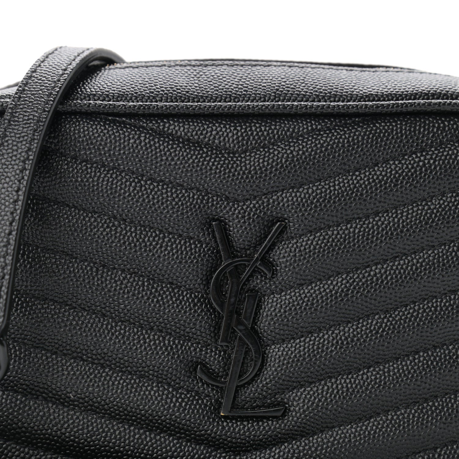 Saint Laurent Grain De Poudre Matelasse Monogram Mini Lou Camera Bag Black 8 of 10