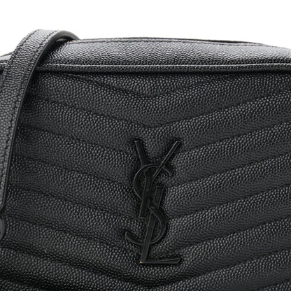 Saint Laurent Grain De Poudre Matelasse Monogram Mini Lou Camera Bag Black 8 of 10