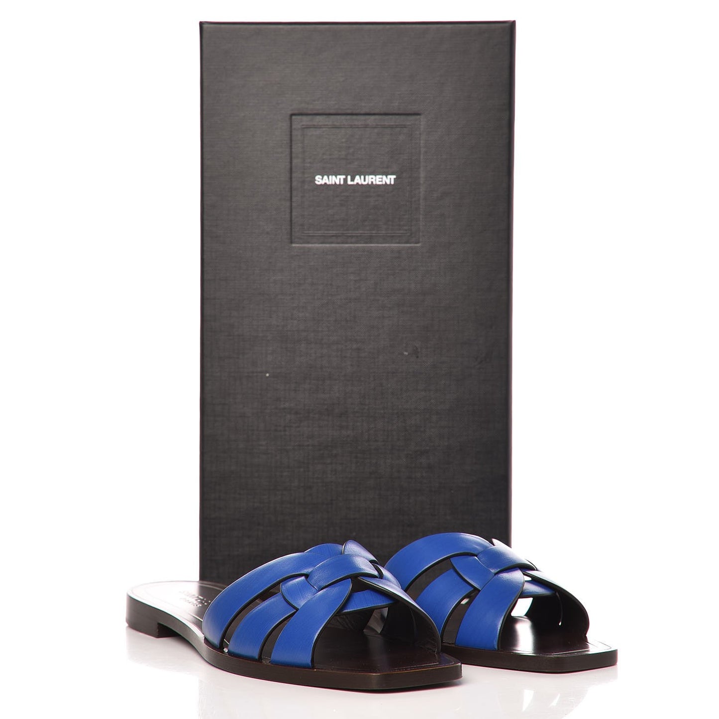 Calfskin Nu Pied 05 Slide Sandal 37 Blue Majorelle