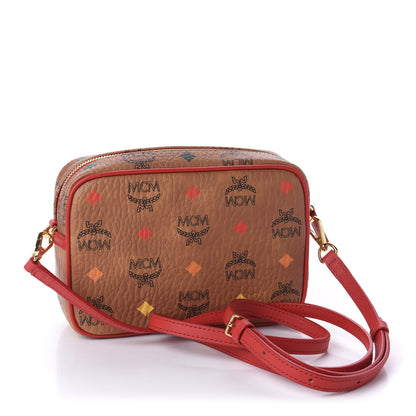 MCM Skyoptic Visetos Spectrum Diamond Camera Bag Cognac Red 3 of 9