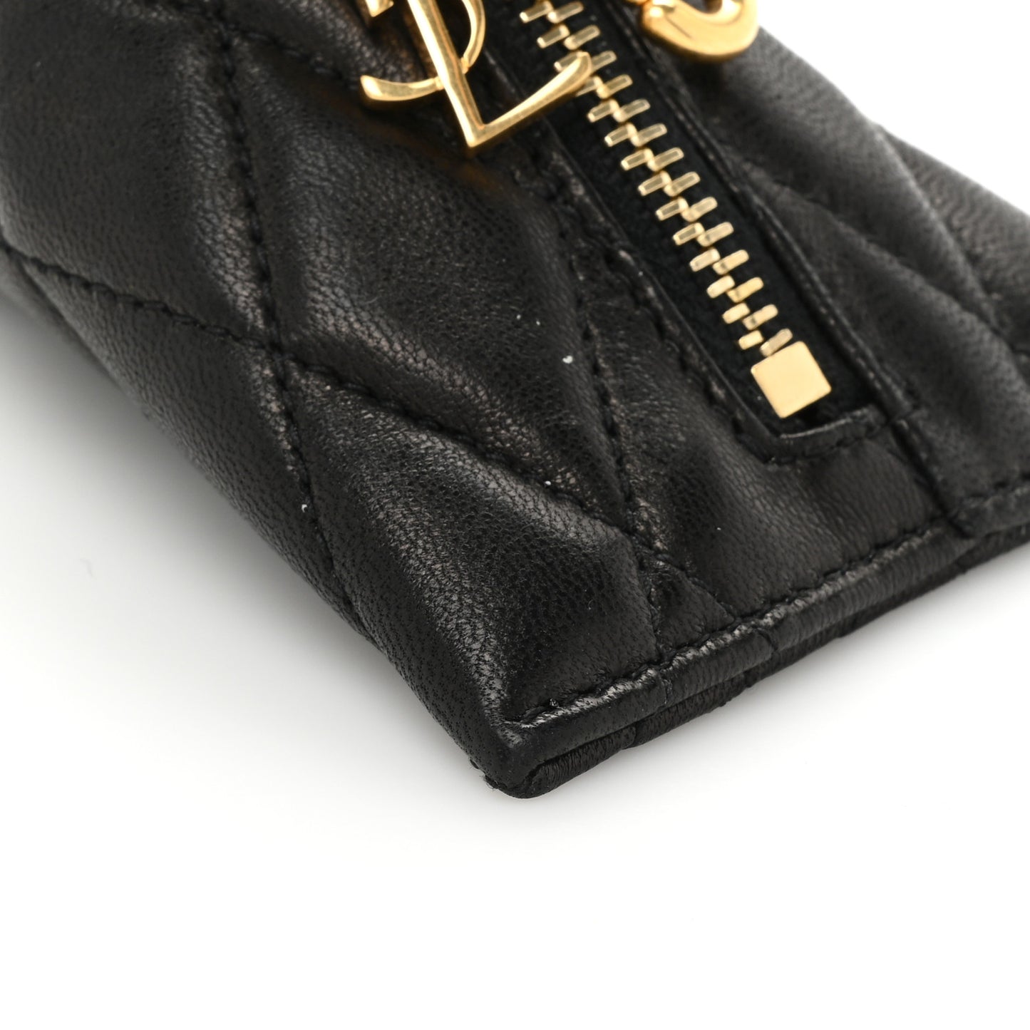 Lambskin Quilted Berlingo Bag Charm Black
