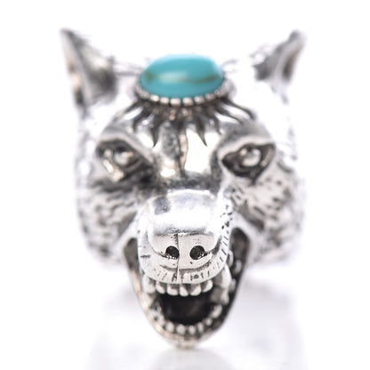 Gucci Sterling Silver Resin Anger Forest Wolf Head Ring 9 4 of 9