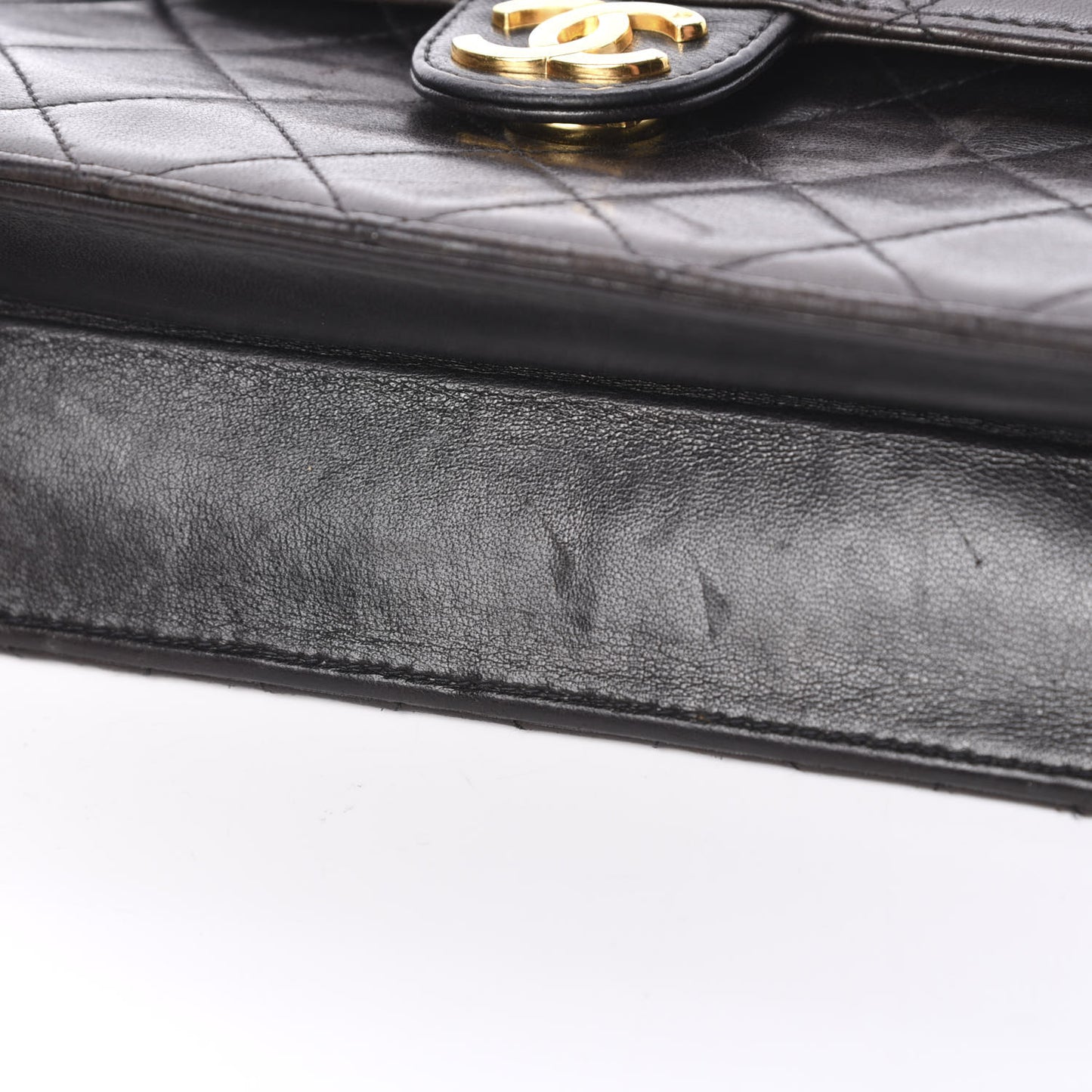 Lambskin Quilted Small Single Flap Black