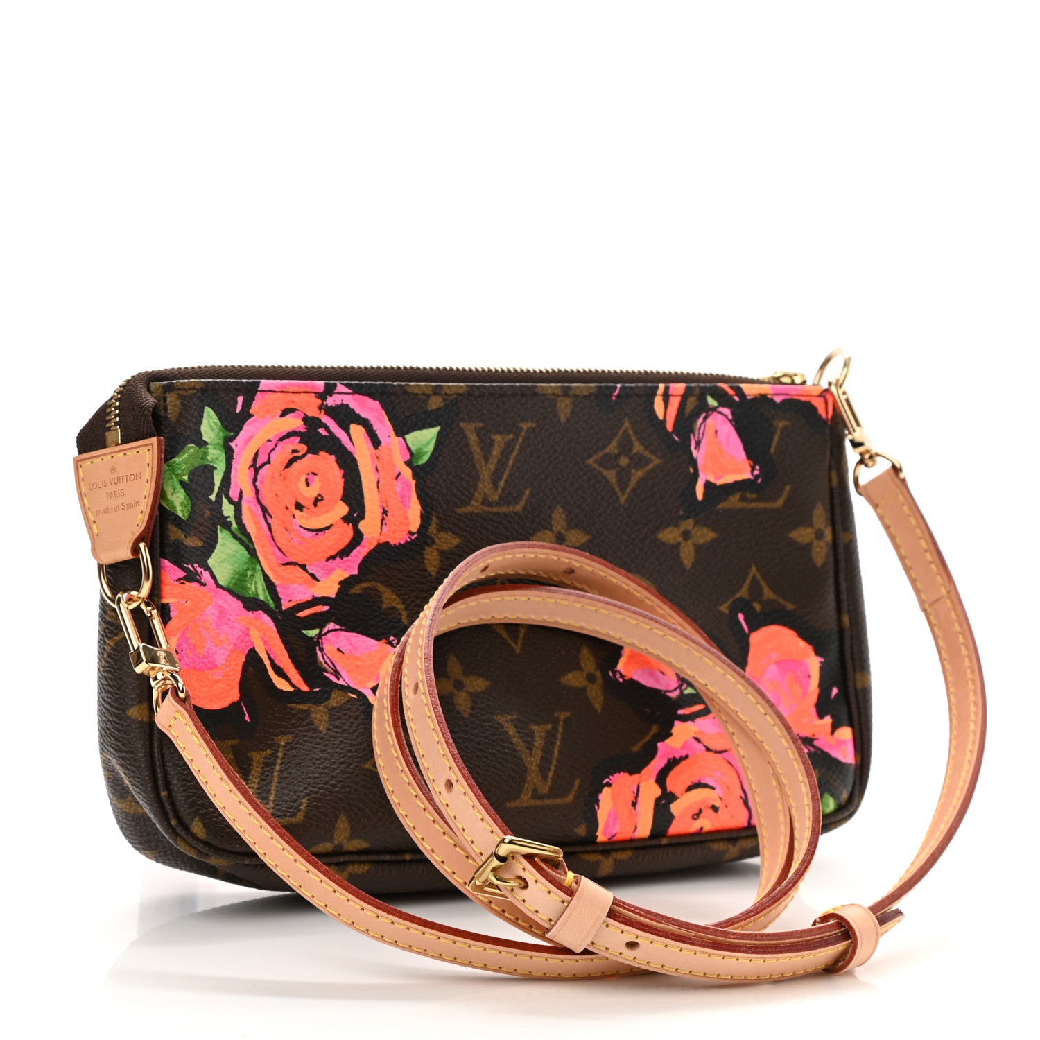 Louis Vuitton Monogram Roses Pochette Accessories Long Strap 2 of 7
