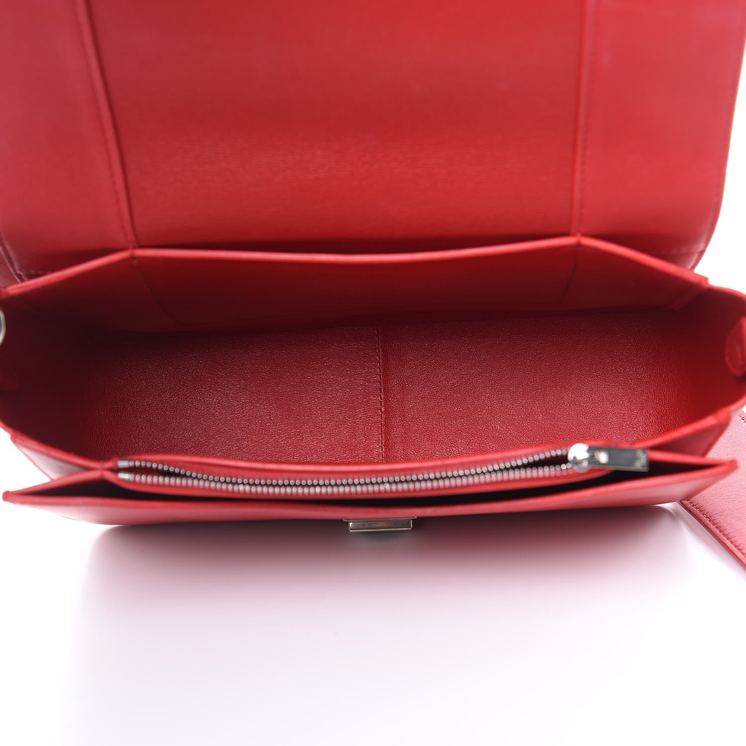 Celine Shiny Smooth Calfskin Medium Frame Shoulder Bag Poppy Red Clay 5 of 15
