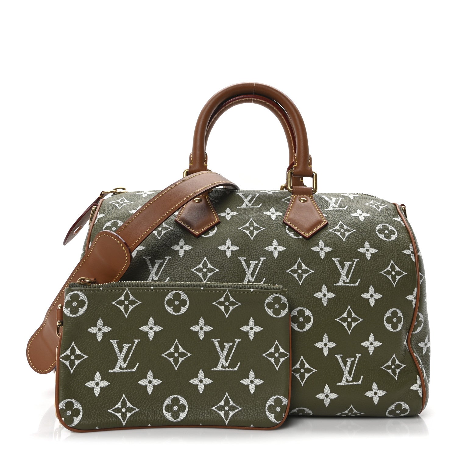 Louis Vuitton Calfskin Monogram Speedy P9 Bandouliere 30 Green
