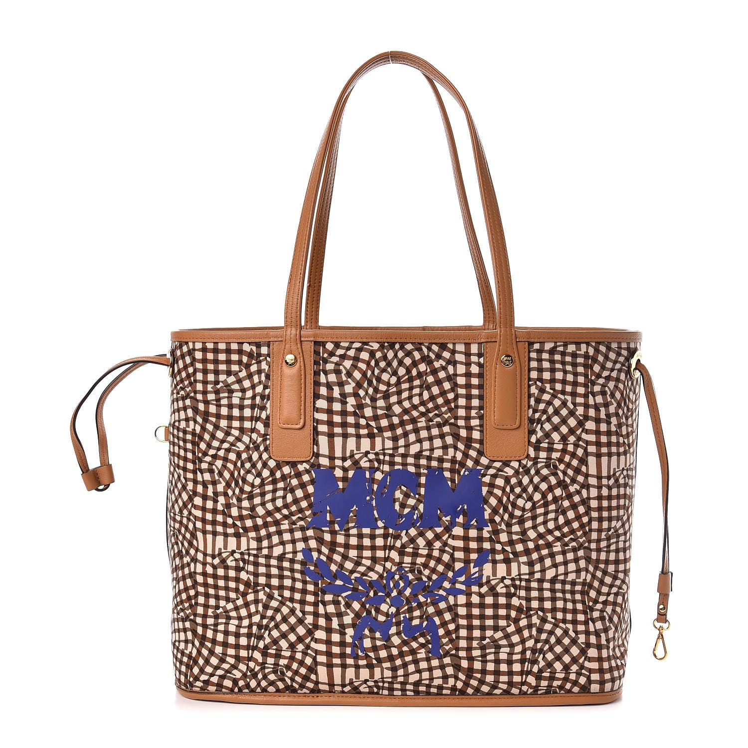 MCM Visetos Medium Liz Reversible Shopper Tote Cognac 5 of 16