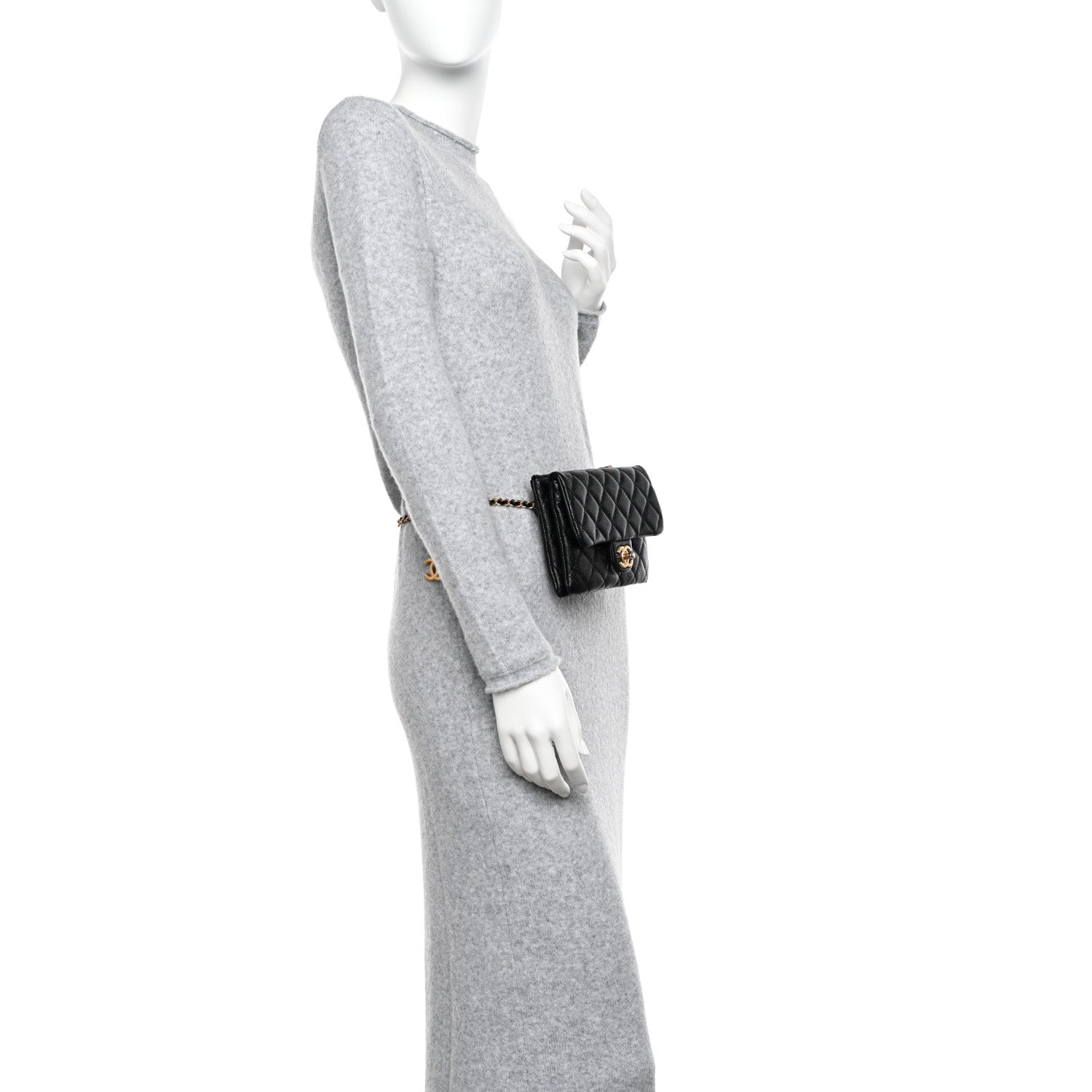 Chanel Shiny Caviar Pick Me Up Flap Belt Bag Black 2 of 12