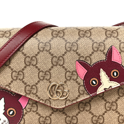 Gucci GG Supreme Monogram Cat Print Mini Shoulder Bag Beige Ebony Rosso Ancora 8 of 11