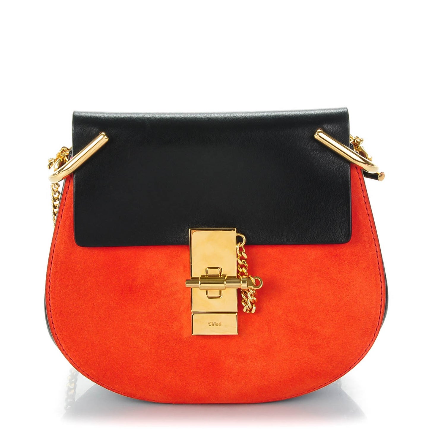 Suede Smooth Calfskin Mini Drew Shoulder Bag Plaid Red Black