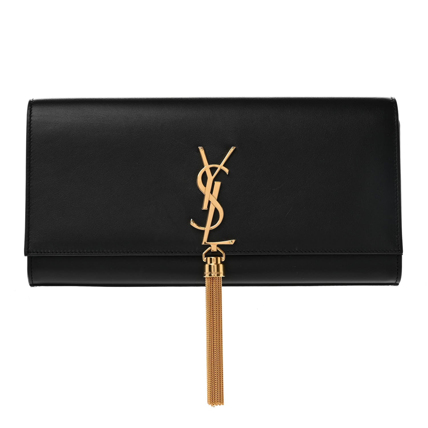 Saint Laurent Calfskin Classic Monogram Tassel Clutch Black 1 of 7