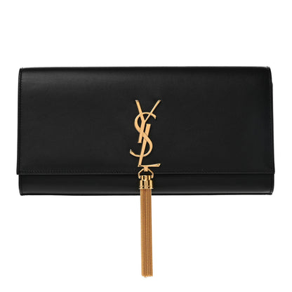 Saint Laurent Calfskin Classic Monogram Tassel Clutch Black 1 of 7