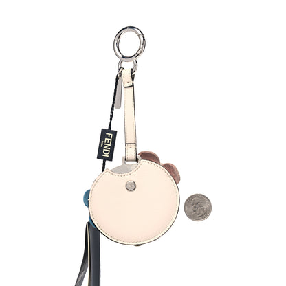 Fendi Calfskin Flowerland Mirror Bag Charm Beige Multicolor 3 of 5
