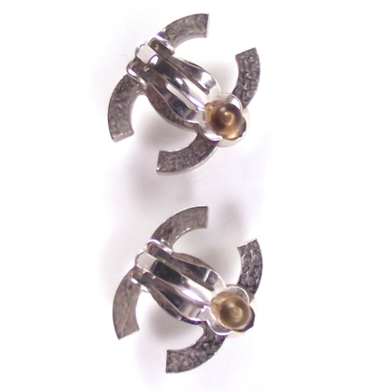 Chanel Crystal CC Clip on Earrings 2 of 4