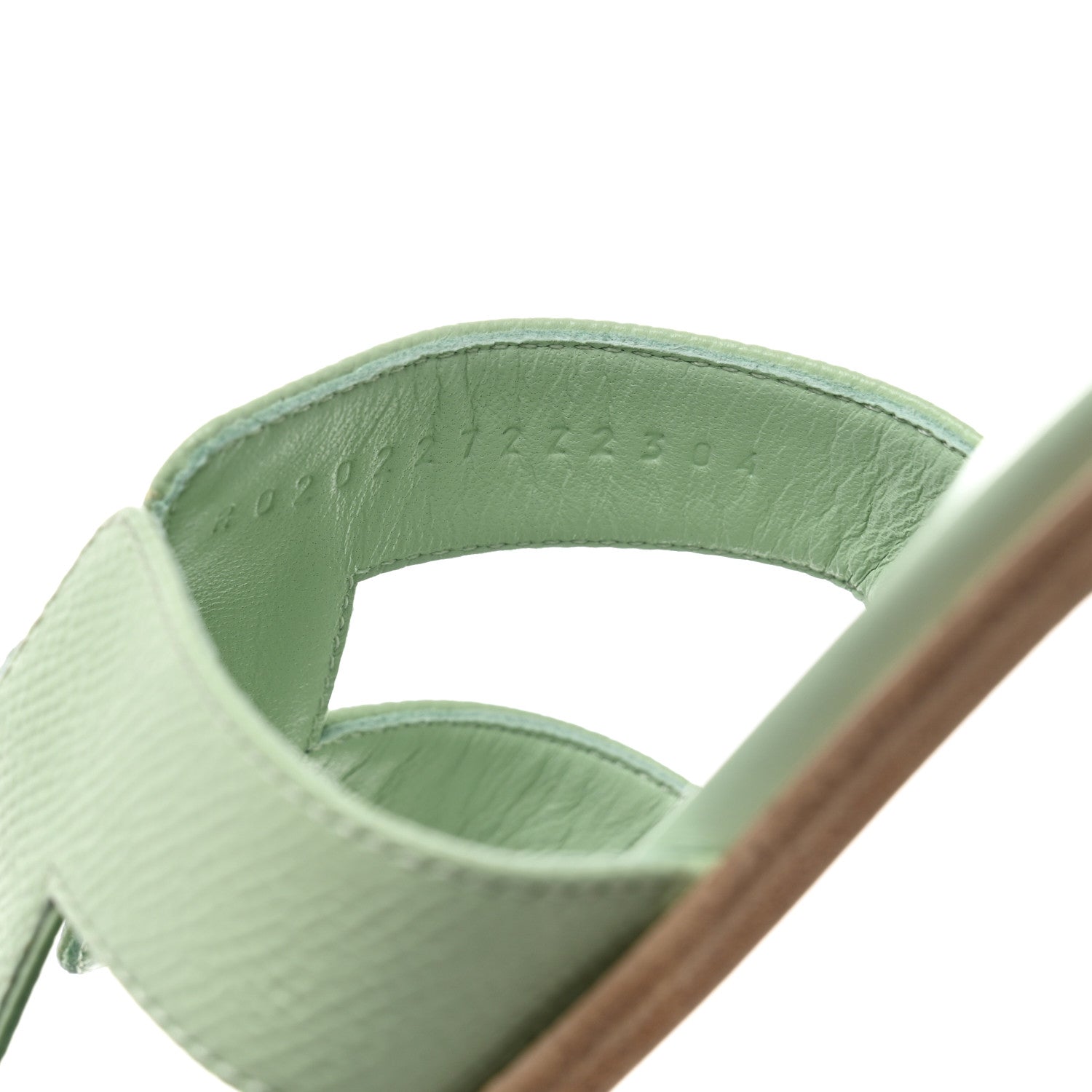 Hermes Epsom Oran Sandals 38.5 Vert Jade 6 of 8
