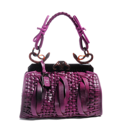 Christian Dior Leather Samourai 1947 Intrecciato Frame Bag Fuchsia 1 of 8