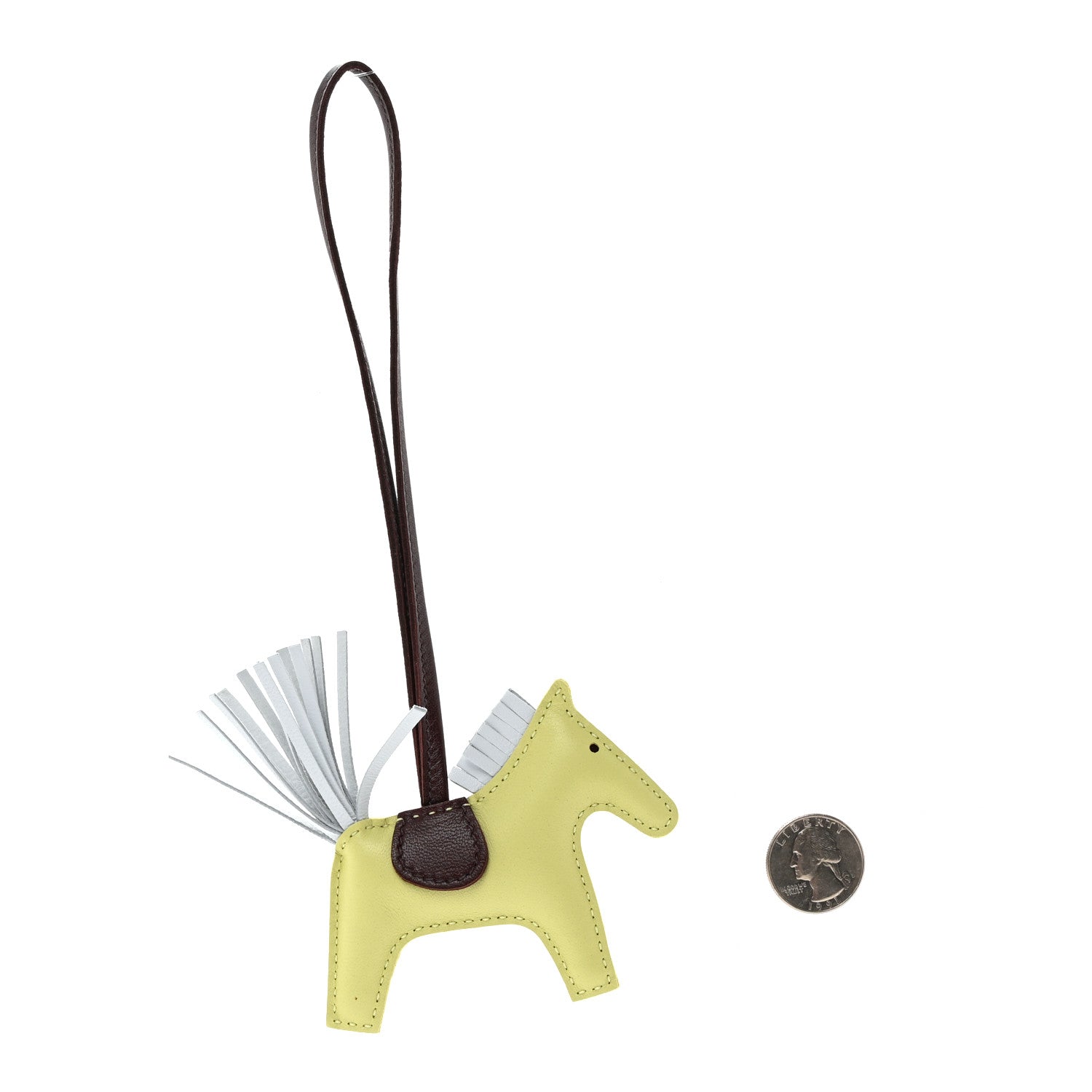 Hermes Milo Lambskin Grigri Rodeo Horse Bag Charm PM Jaune Bourgeon Bleu Brume Rouge Sellier 2 of 6