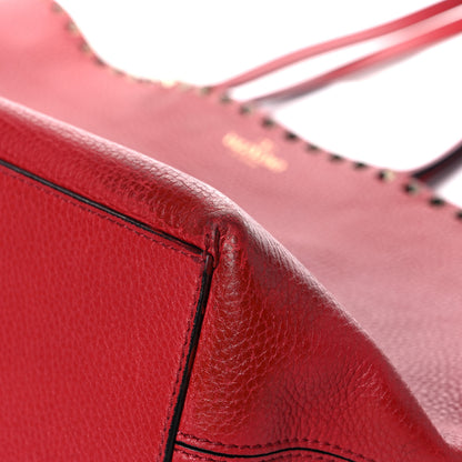 Valentino Garavani Grained Calfskin Rockstud Shoulder Tote Rosso Valentino 9 of 26