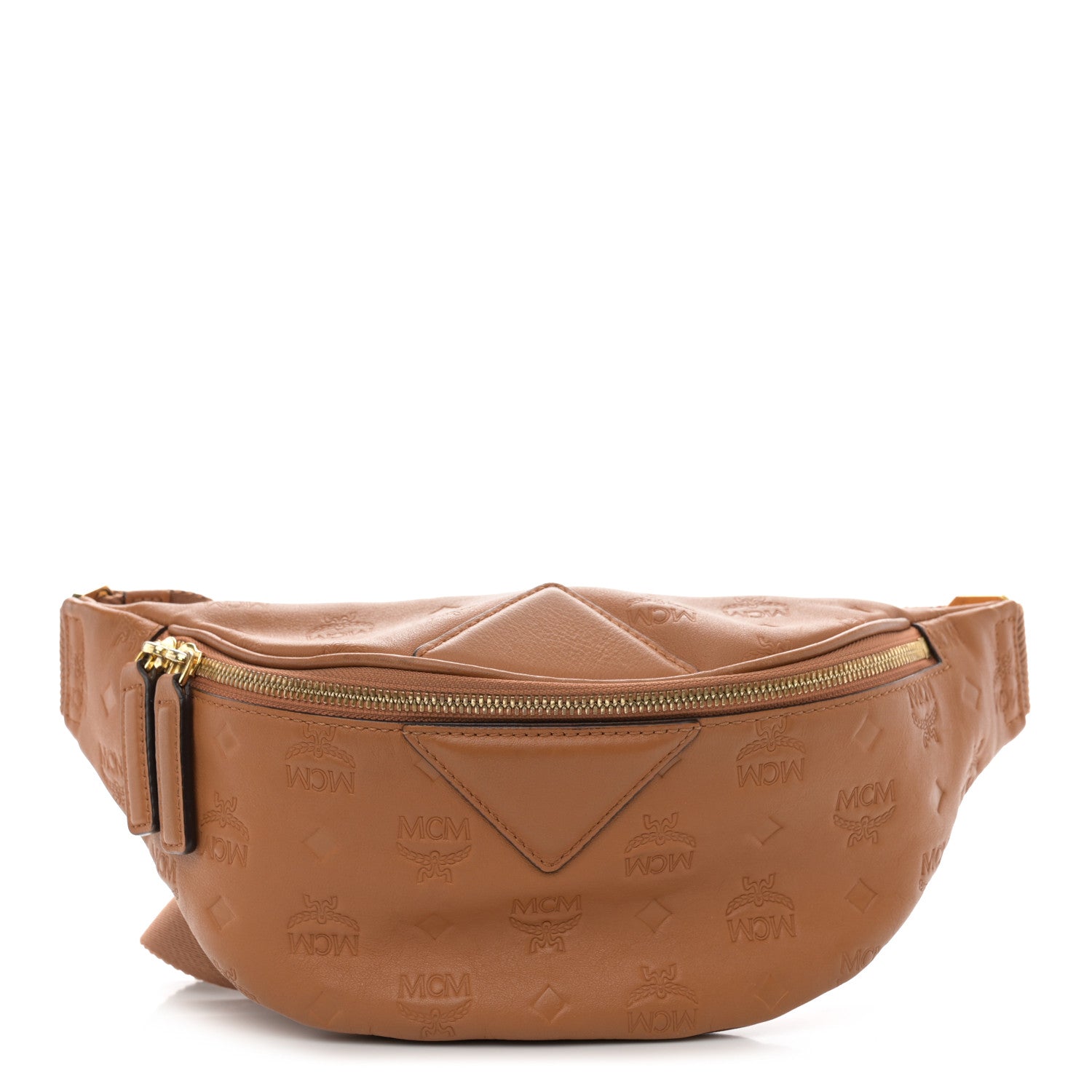 MCM Calfskin Ottomar Monogram Fursten Belt Bag Cognac 1 of 11