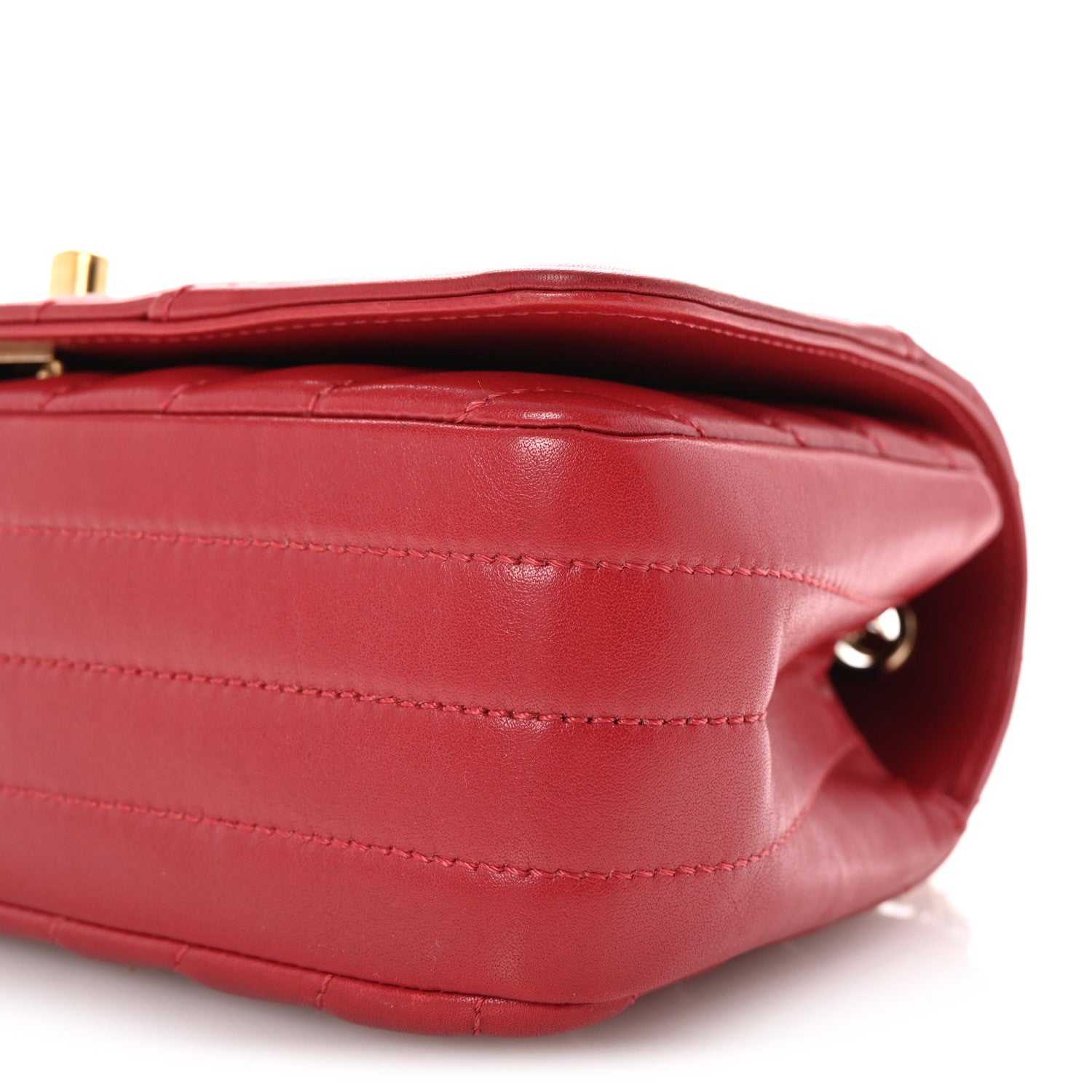 Chanel Calfskin Chevron Quilted Mini Statement Flap Red 10 of 10