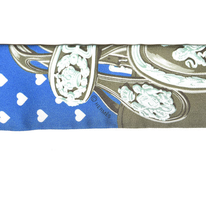 Hermes Silk Brides De Gala Love Twilly Cobalt Kaki Turquoise 5 of 5