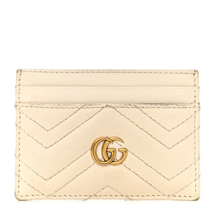Gucci Calfskin Matelasse GG Marmont Card Holder White 1 of 10