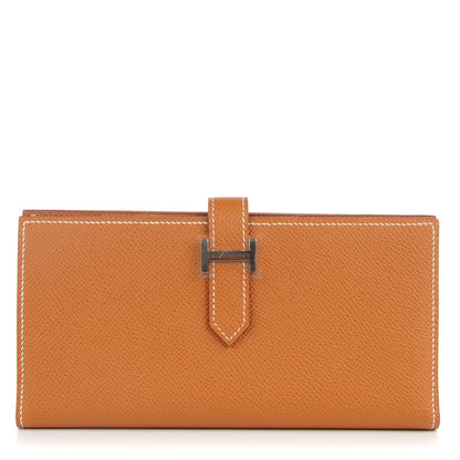 Hermes Epsom Bearn Gusset Wallet Gold 1 of 9